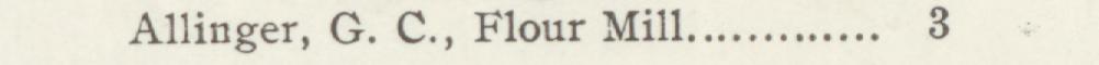 The line reading Allinger, G. C., Flour Mill in the 1901 atlas index