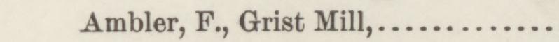The line reading Ambler, F., Grist Mill in the 1888 atlas index