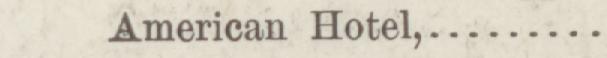 The line reading American Hotel in the 1885 atlas index