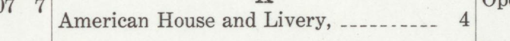 The line reading American House and Livery in the 1909 atlas index