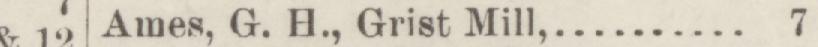 The line reading Ames, G. H., Grist Mill in the 1888 atlas index