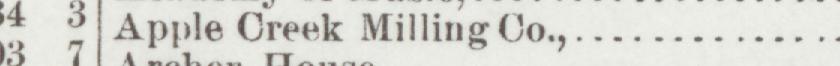 The line reading Apple Creek Milling Co in the 1892 atlas index