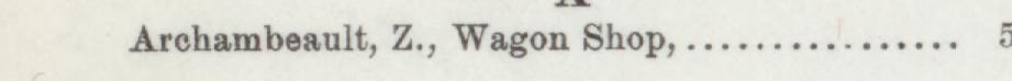 The line reading Arehambenult, Z., Wagon Shop in the 1893 atlas index