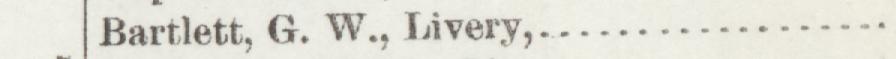 The line reading Bartlett, G. W., Livery in the 1892 atlas index