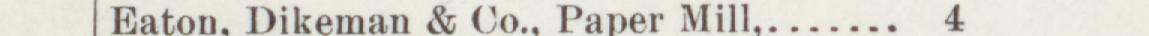The line reading Baton. Dikeman & Co Paper Mill in the 1895 atlas index