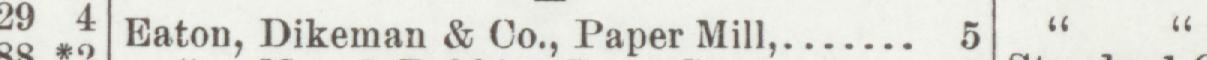 The index line reading Eaton, Dikeman & Co., Paper Mill in the 1905 atlas