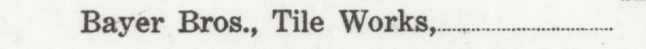 The line reading Bayer Bros., Tile Works in the 1929 atlas index