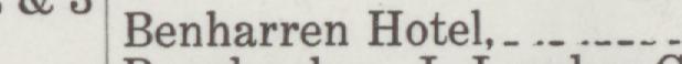 The line reading Benharren Hotel in the 1923 atlas index