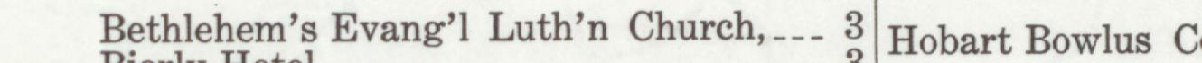 The line reading Bethlehem's Evang'l Luth'n Church in the 1910 atlas index