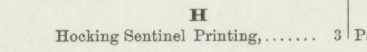 The line reading Bocking Sentinel Printing in the 1886 atlas index