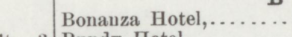 The line reading Bonanza Hotel in the 1888 atlas index