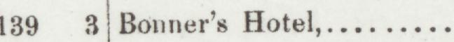 The line reading Bonner's Hotel in the 1892 atlas index