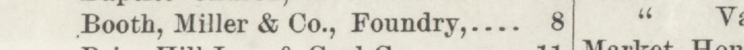 The line reading Booth, Miller & Co.,Foundry in the 1884 atlas index
