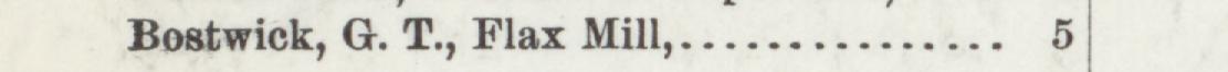 The index line reading Bostwick, G. T., Flax Mill in the 1895 atlas
