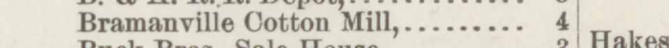 The line reading Bramanville Cotton Mill in the 1888 atlas index
