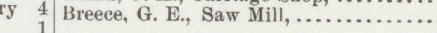 The line reading Breece, G. E., Saw Mill in the 1897 atlas index