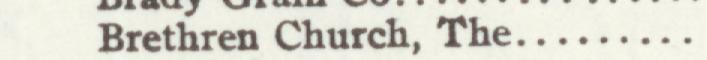 The line reading Brethren Church, The in the 1907 atlas index