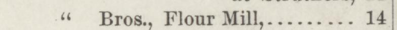 The line reading Bros., Flour Mill in the 1884 atlas index