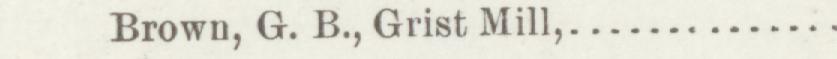 The line reading Brown, G. B., Grist Mill in the 1892 atlas index