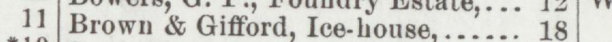 The line reading Brown & Gifford, Ice-house in the 1899 atlas index