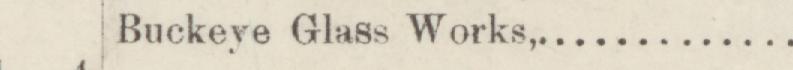 The line reading Buckeye Glass Works in the 1885 atlas index