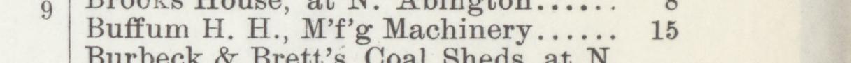 The line reading Buffum H. H. Mf'g Machinery in the 1907 atlas index