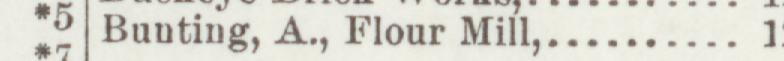 The line reading Bunting, A., Flour Mill in the 1897 atlas index