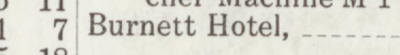The index line reading Burnett Hotel in the 1924 atlas