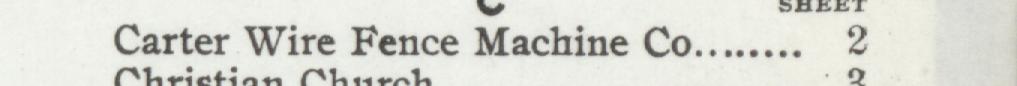 The line reading Carter Wire Fence Machine Co in the 1901 atlas index