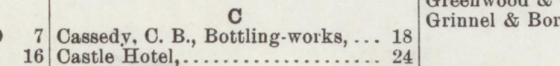 The line reading Cassedy, O. B., Bottling-works in the 1902 atlas index