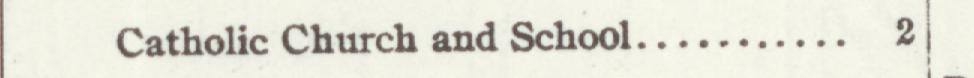 The line reading Catholic Church and School in the 1907 atlas index