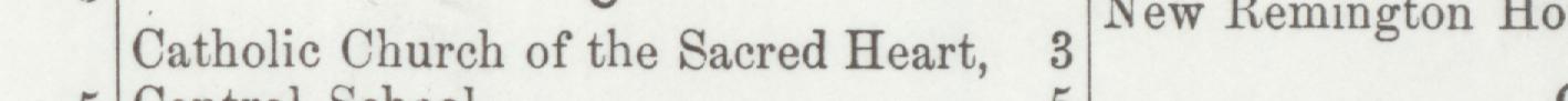 The line reading Catholic Church of the Sacred Heart in the 1899 atlas index