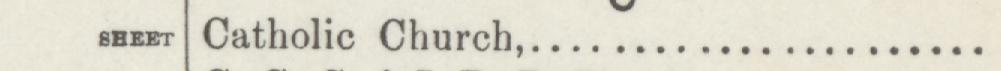 The line reading Catholic Church in the 1886 atlas index