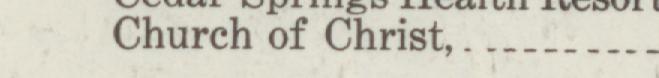 The index line reading Church of Christ in the 1911 atlas