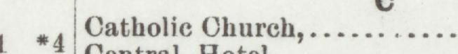The index line reading Catholie Church in the 1896 atlas