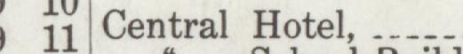 The index line reading Central Hotel in the 1914 atlas