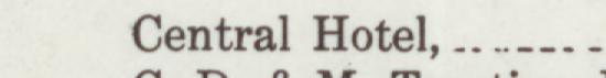 The index line reading Central Hotel in the 1916 atlas