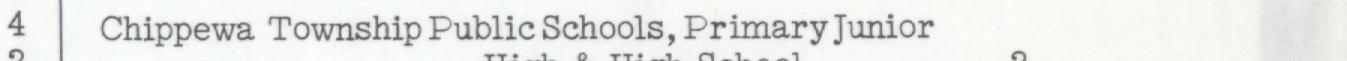 The line reading Chippewa Township Public Schools, Primary Junior in the 1947 atlas index