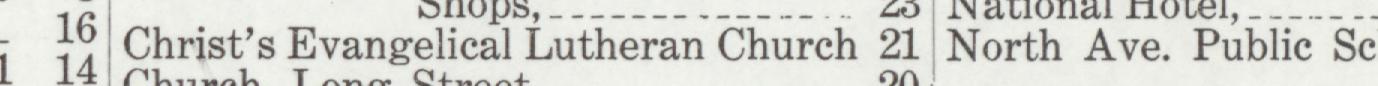 The line reading Christ's Evangelical Lutheran Church in the 1909 atlas index