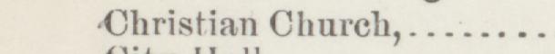 The line reading Christian Church in the 1885 atlas index