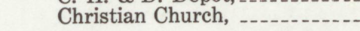 The line reading Christian Church in the 1910 atlas index