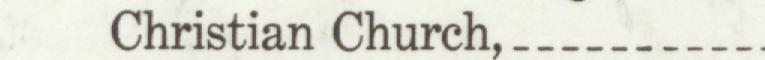 The line reading Christian Church, _ in the 1911 atlas index