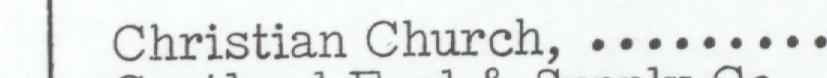 The index line reading Christian Church in the 1950 atlas