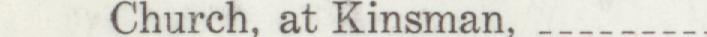 The line reading Church, at Kinsman in the 1908 atlas index
