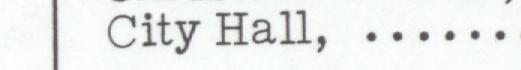 The index line reading City Hall in the 1950 atlas
