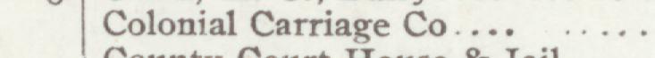 The line reading Colonial Carriage Co in the 1907 atlas index