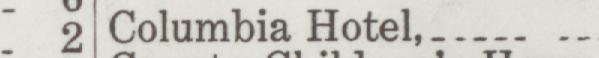The index line reading Columbia Hotel in the 1923 atlas