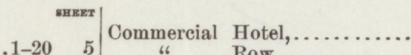 The index line reading Commercial Hotel in the 1891 atlas