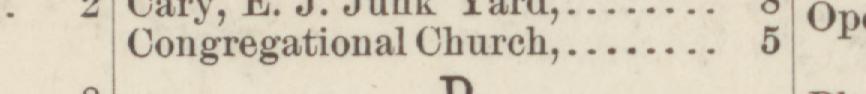 The line reading Congregational Church in the 1884 atlas index