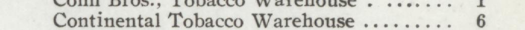 The line reading Continentai Tobacco Warehouse in the 1904 atlas index
